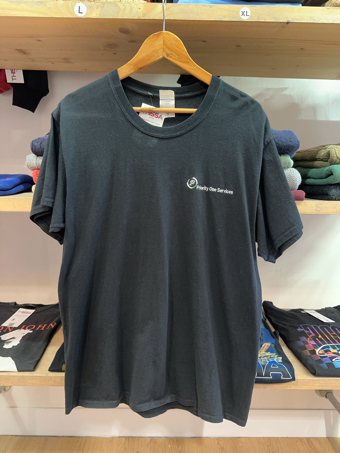 Priority One Services Black Logo T-Shirt