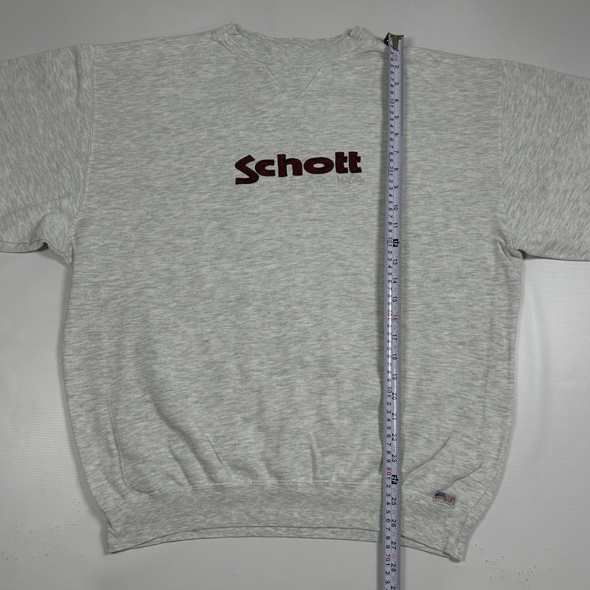 L - Vintage 1990's Schott NYC Gray Crewneck Sweatshirt