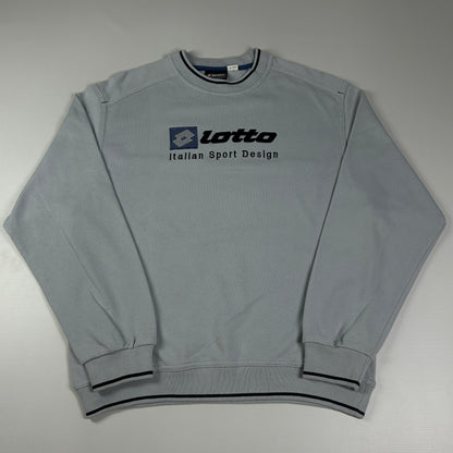 XS - 1990's Lotto Italian Sport Design Grey Sweatshirt
