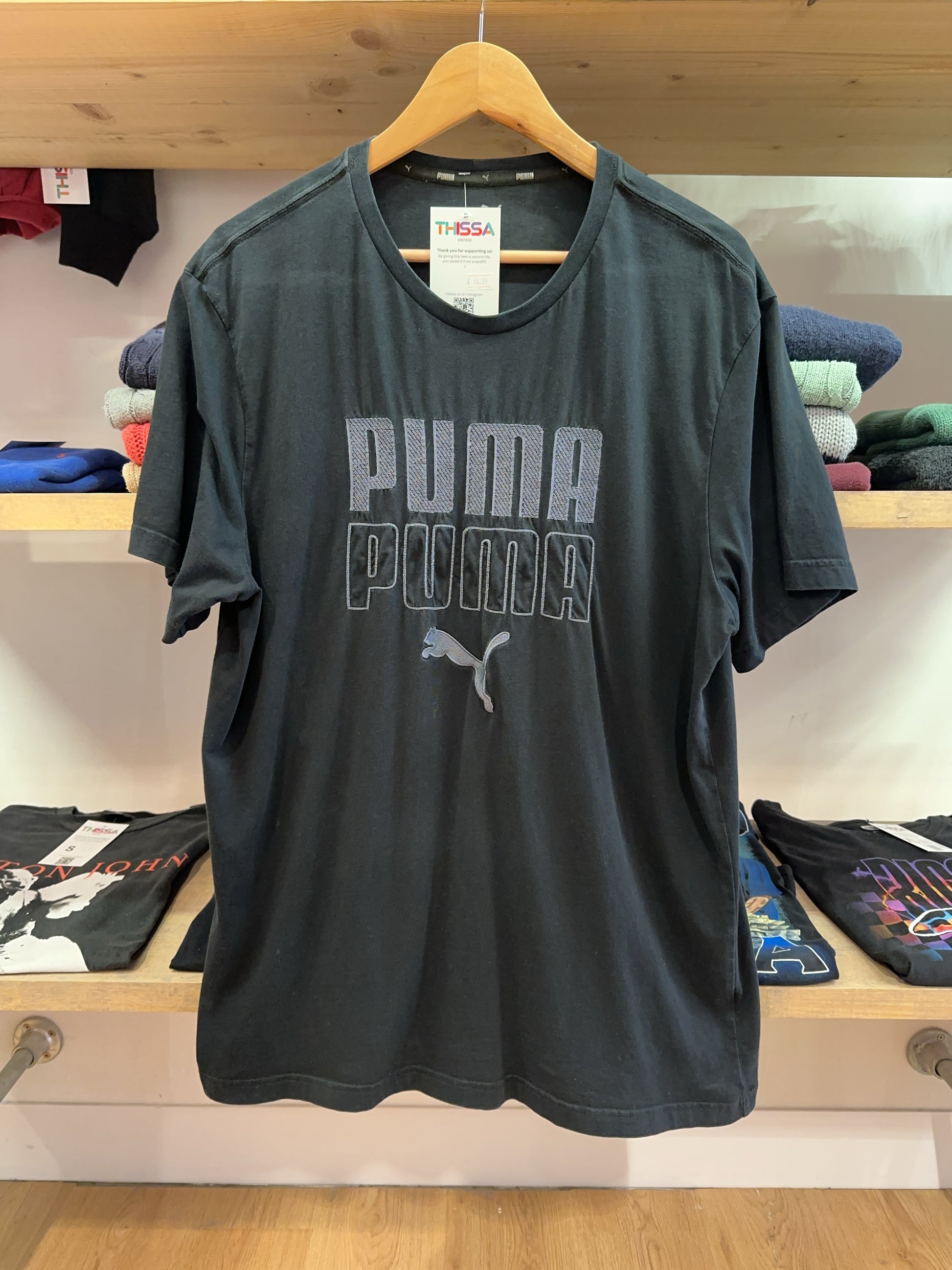 Puma Black Logo Graphic T-Shirt XL