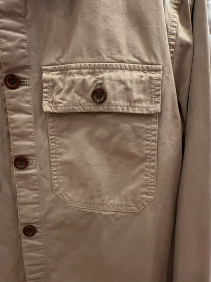 M - Barbour International Khaki Button-Up Overshirt Jacket