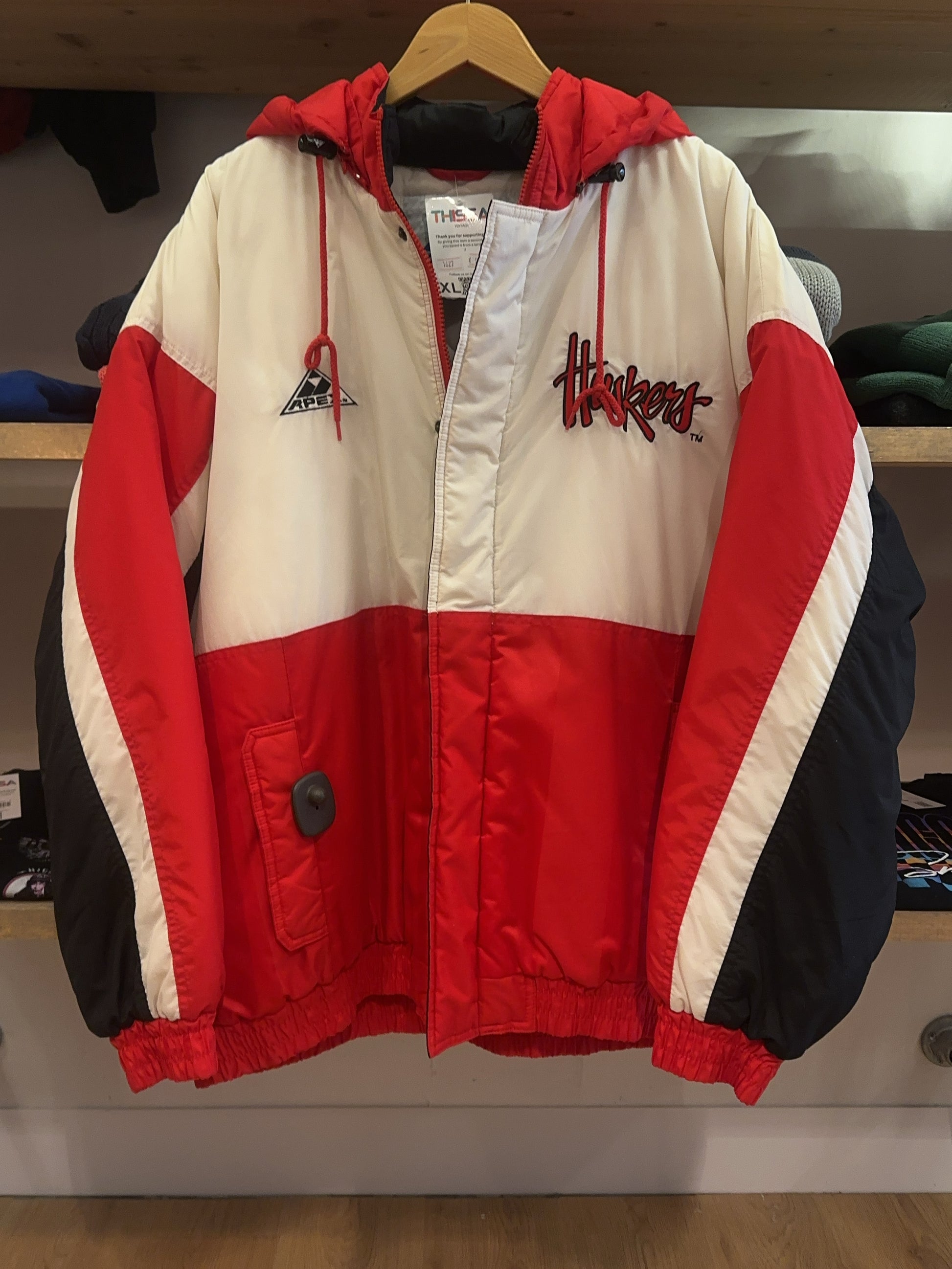 Vintage 1990's Nebraska Huskers Apex One Puffer Jacket - XL