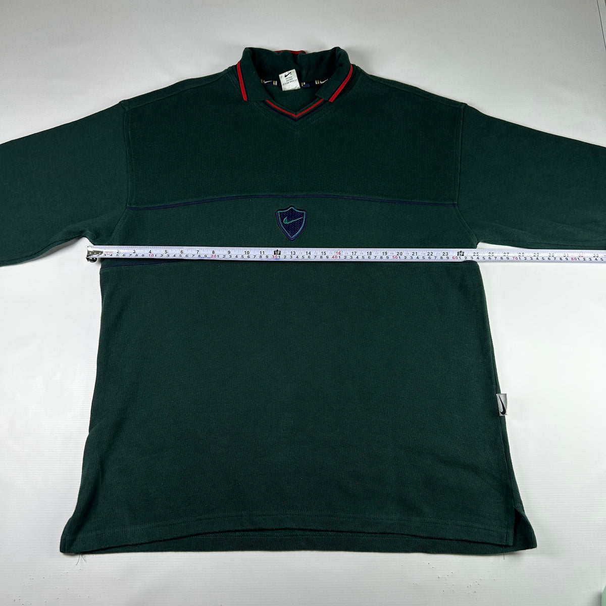 XXL - 1990's Nike Vintage Green Long Sleeve Polo Shirt
