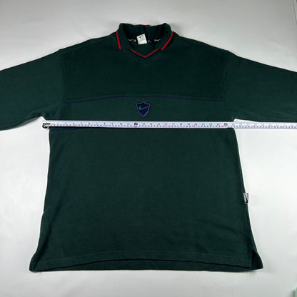 XXL - 1990's Nike Vintage Green Long Sleeve Polo Shirt