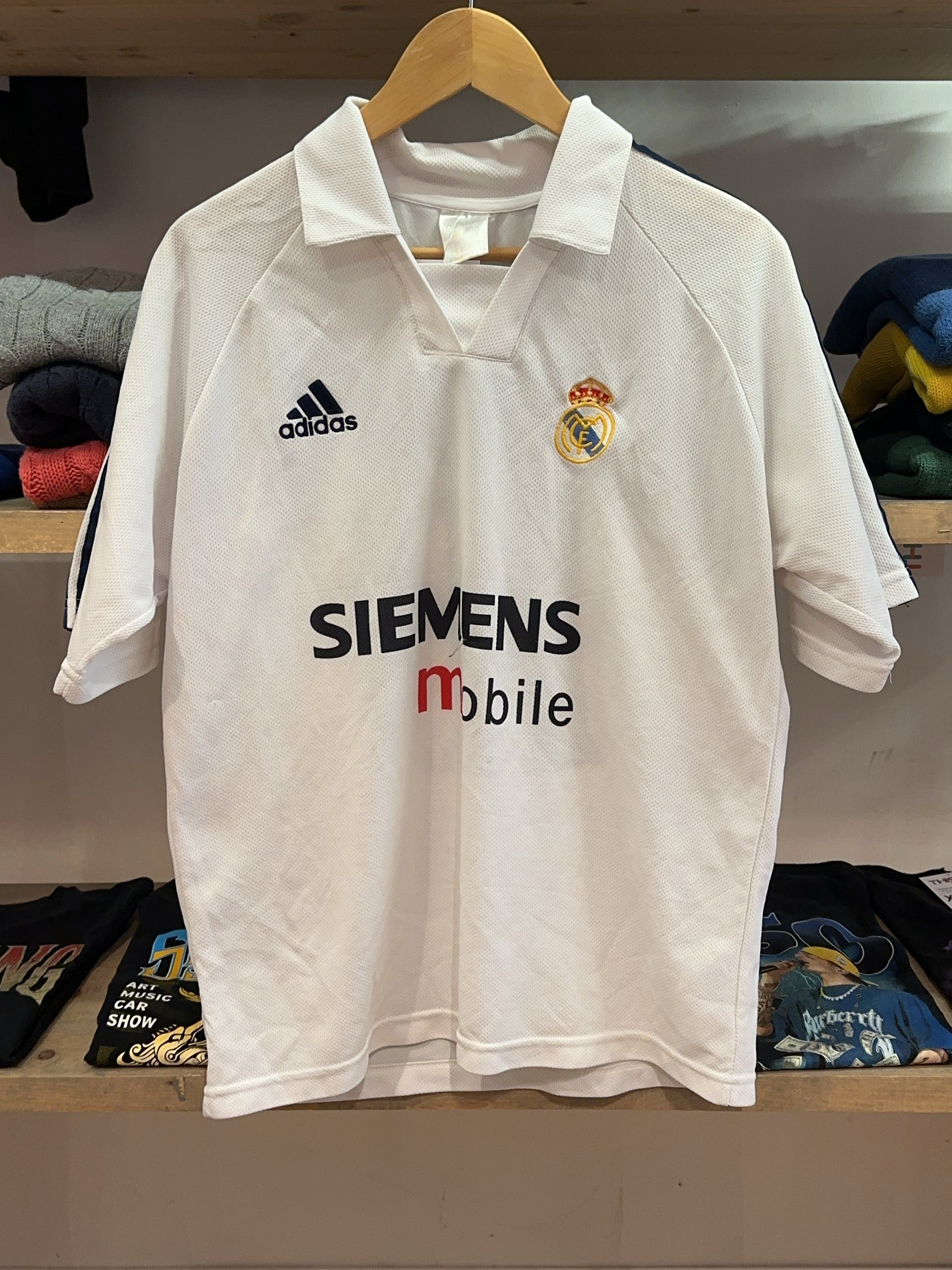 2002-2003 Real Madrid Adidas Home Football Shirt Figo 10 - M