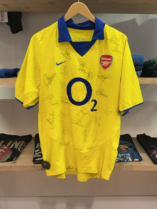 M - 2003-2005 Arsenal FC Invincibles Squad Signed Nike Away Football Shirt