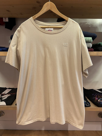 Champion Beige Embroidered Logo Crewneck T-Shirt