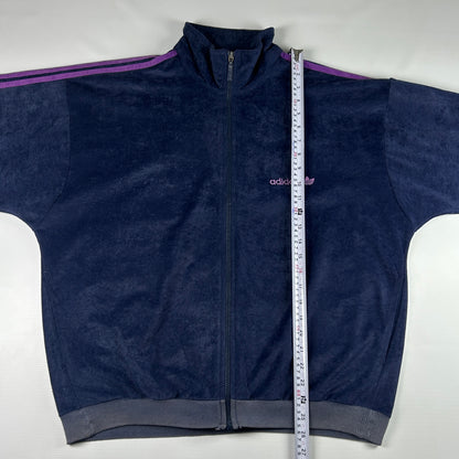 M - 1980's Adidas Vintage One World velour Track Jacket