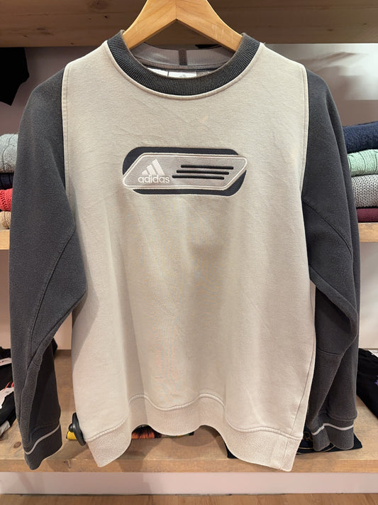 Adidas Two-Tone Logo Crewneck Sweatshirt - S