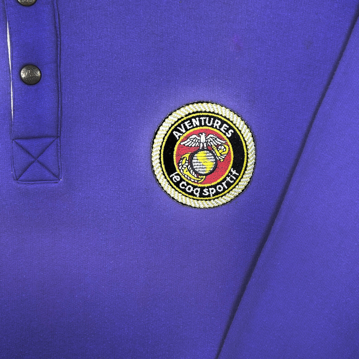XL - Vintage 1990's Le Coq Sportif Purple Quarter-Zip Sweatshirt