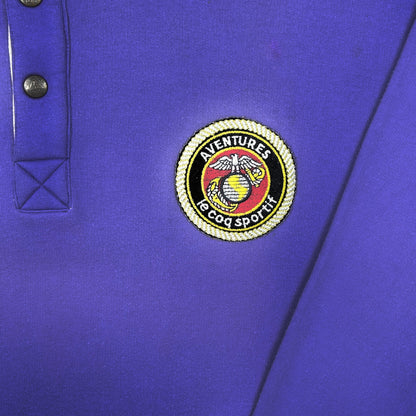 XL - Vintage 1990's Le Coq Sportif Purple Quarter-Zip Sweatshirt