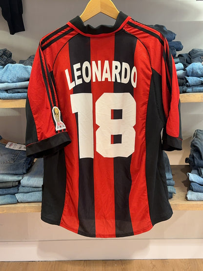 XL - 1998-1999 AC Milan Adidas Home Football Shirt Leonardo 18
