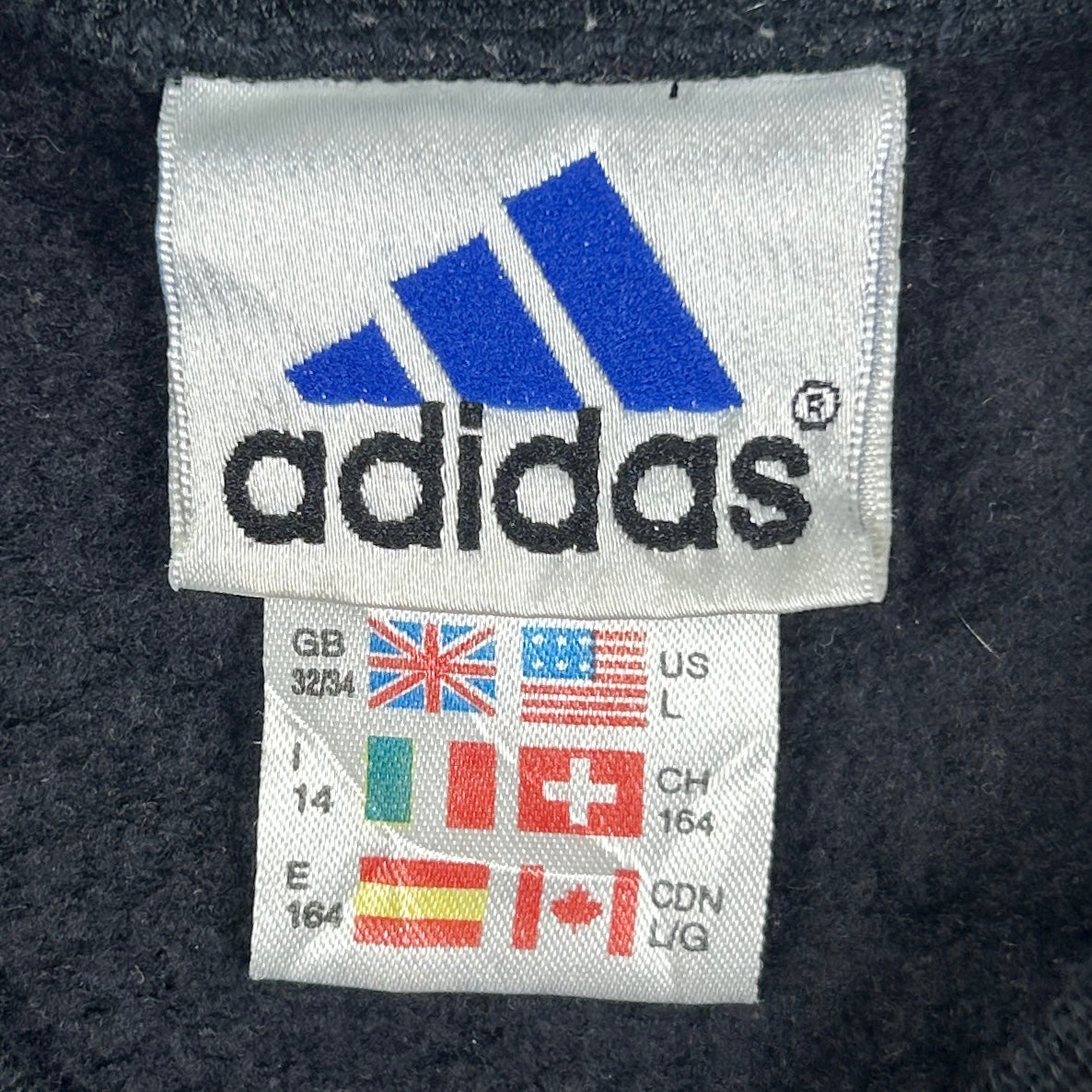 S - Vintage 1990's Adidas Black Crewneck Sweatshirt