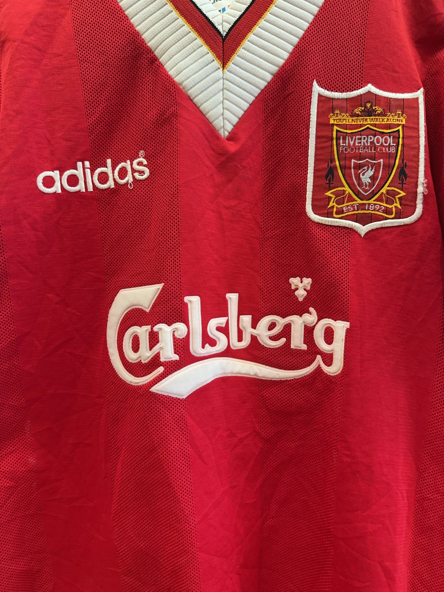 1995-1996 Liverpool FC Adidas Home Football Shirt - S