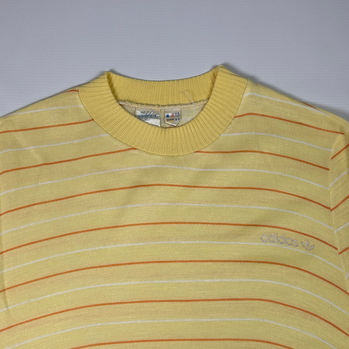M - Adidas Vintage Yellow Striped 1990s Knit Sweater