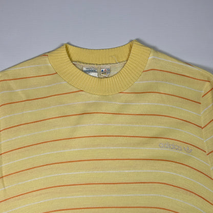 M - Adidas Vintage Yellow Striped 1990s Knit Sweater