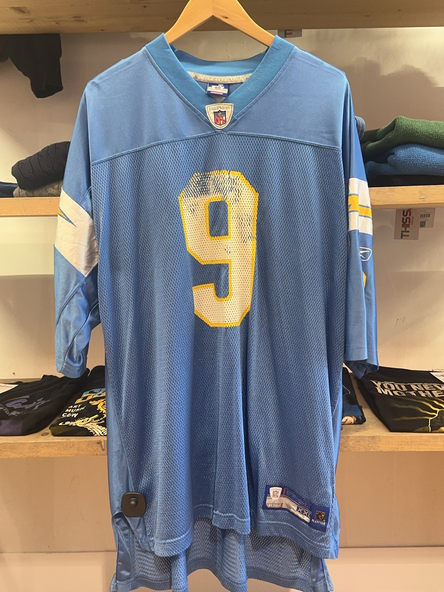 XXL - 2002-04 San Diego Chargers Brees #9 Reebok On Field Alternate Jersey