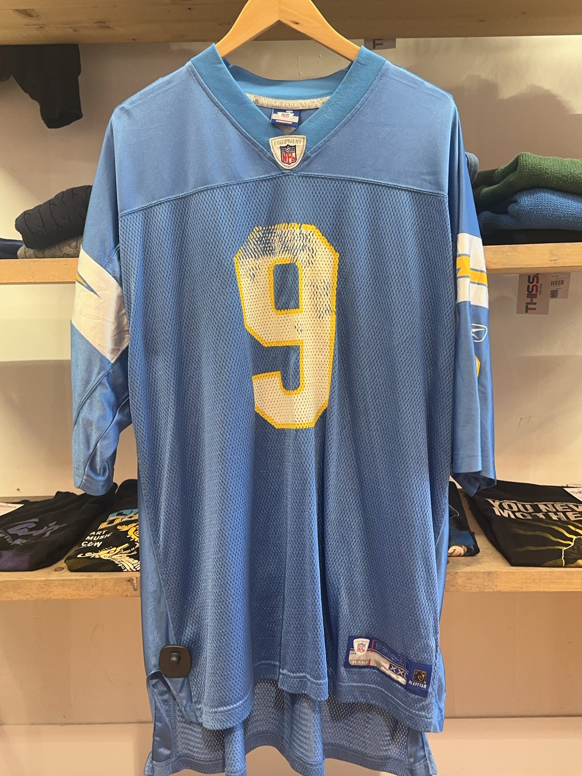 XXL - 2002-04 San Diego Chargers Brees #9 Reebok On Field Alternate Jersey