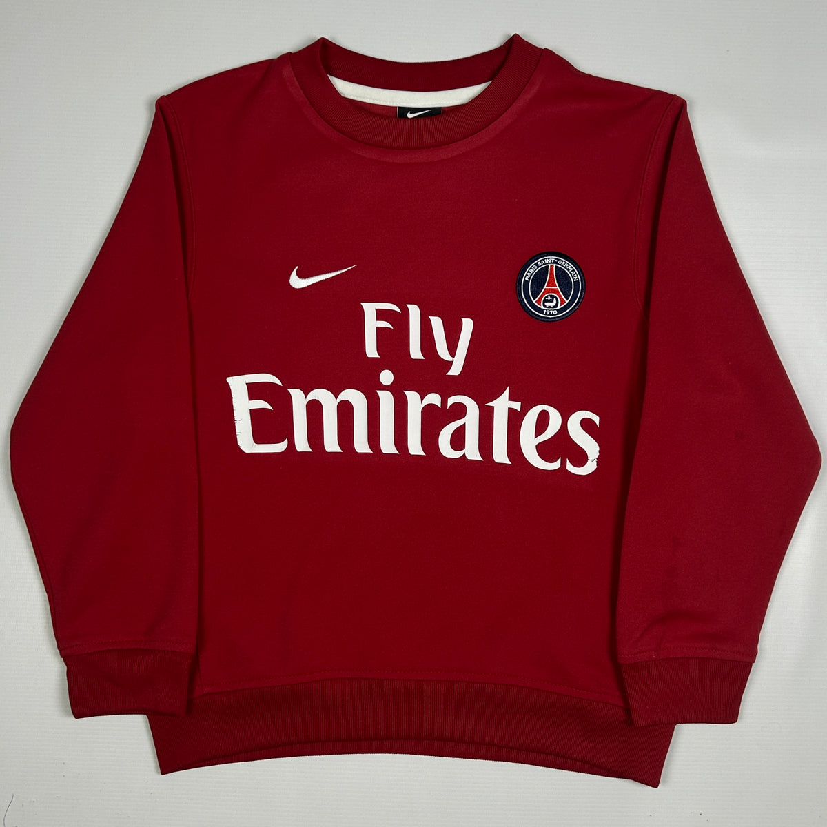 XXS - Vintage 2010's Nike Paris Saint-Germain Kids Red Training Sweatshirt
