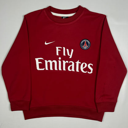 XXS - Vintage 2010's Nike Paris Saint-Germain Kids Red Training Sweatshirt