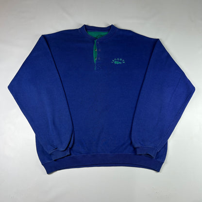 M - Vintage 1990's Lacoste Blue Snap-Button Sweatshirt