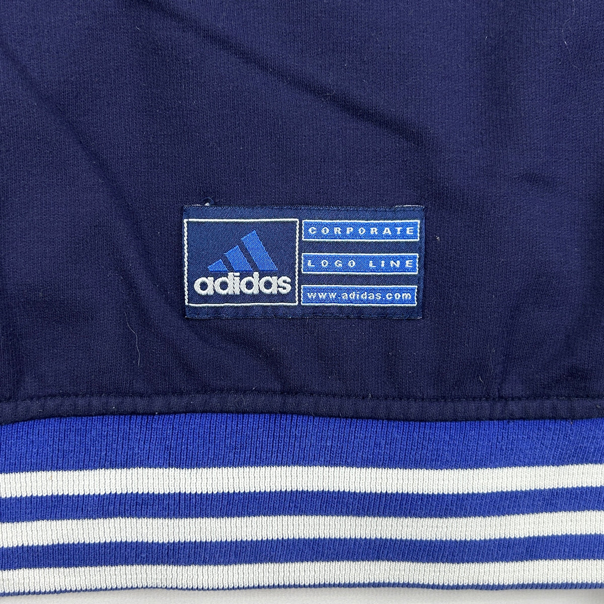S - 1990's Adidas Navy Zip-Up Hooded Jacket Corporate Line