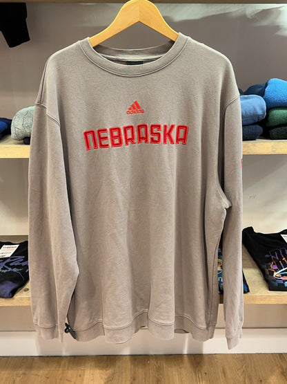 L - Vintage 2010's Adidas Nebraska Sweatshirt