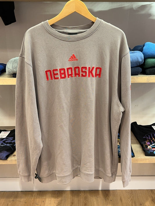 L - Vintage 2010's Adidas Nebraska Sweatshirt