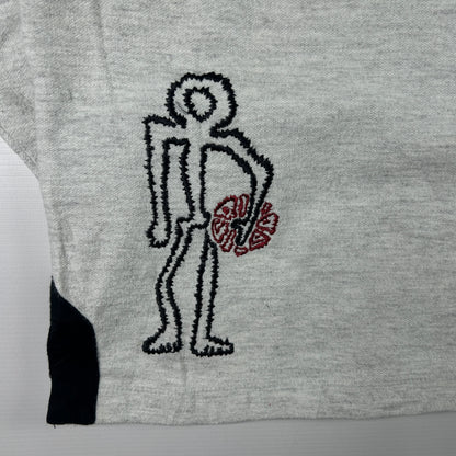 M - 1990's Adidas Grey Streetball Fleece Half-Zip Hoodie