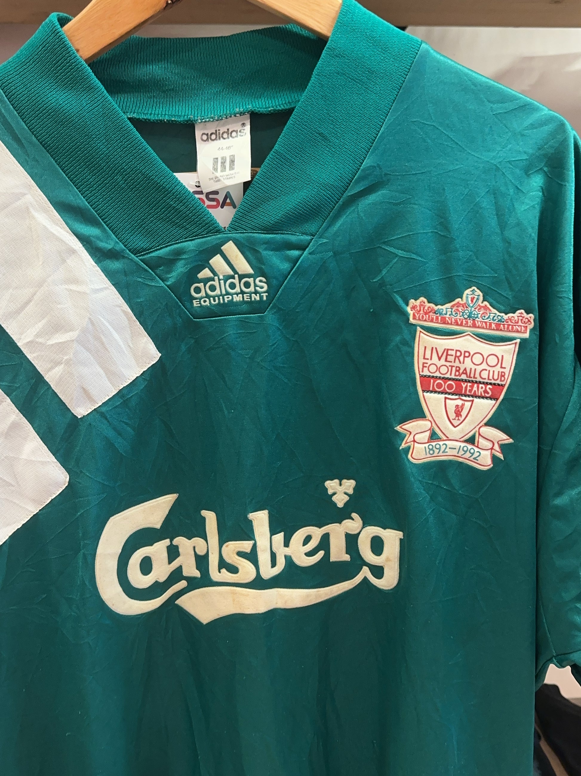1992-1993 Liverpool FC Adidas Away Football Shirt - L