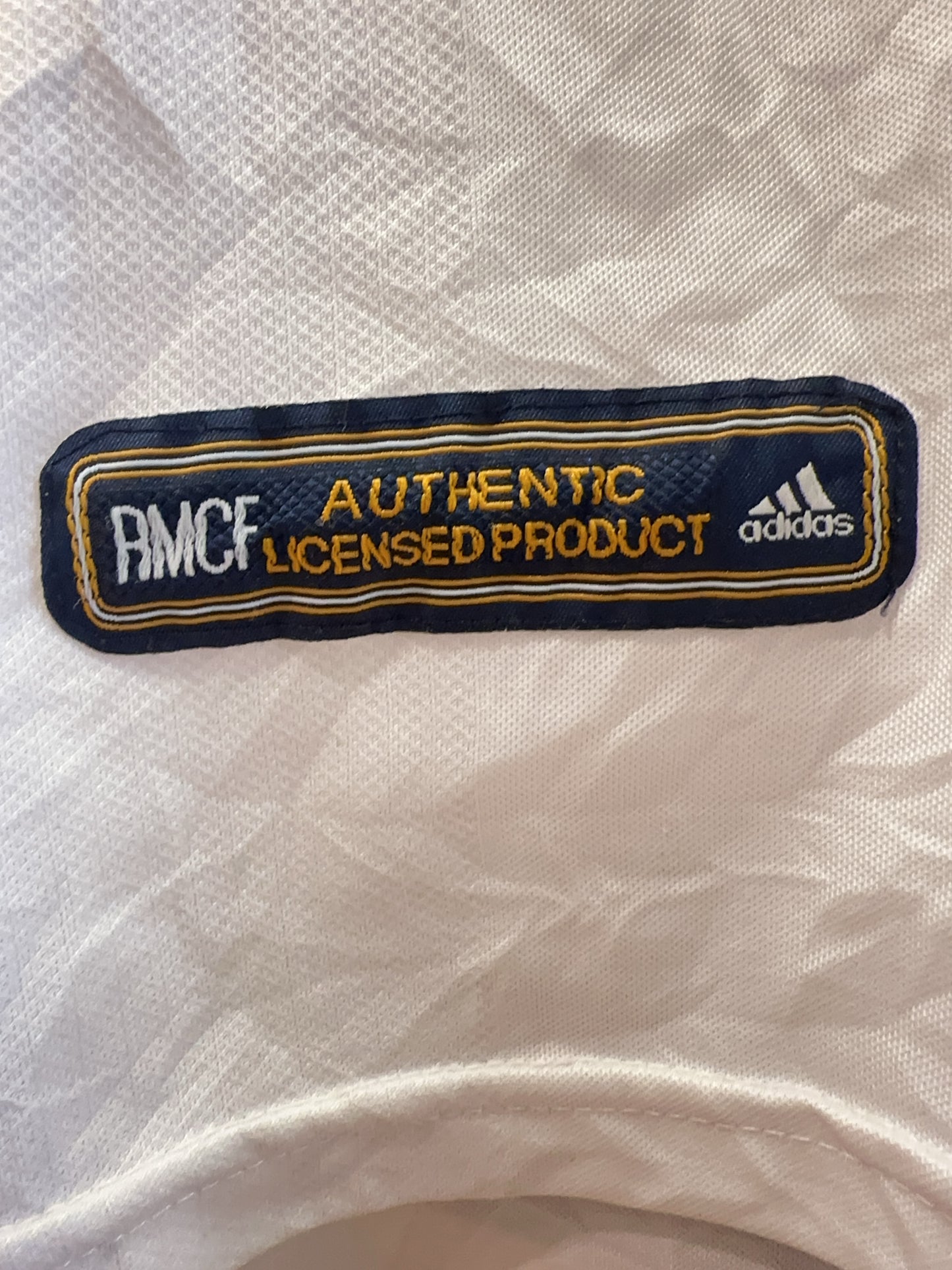 2001-02 Real Madrid Figo Signatures Adidas Home Football Shirt 10 - L