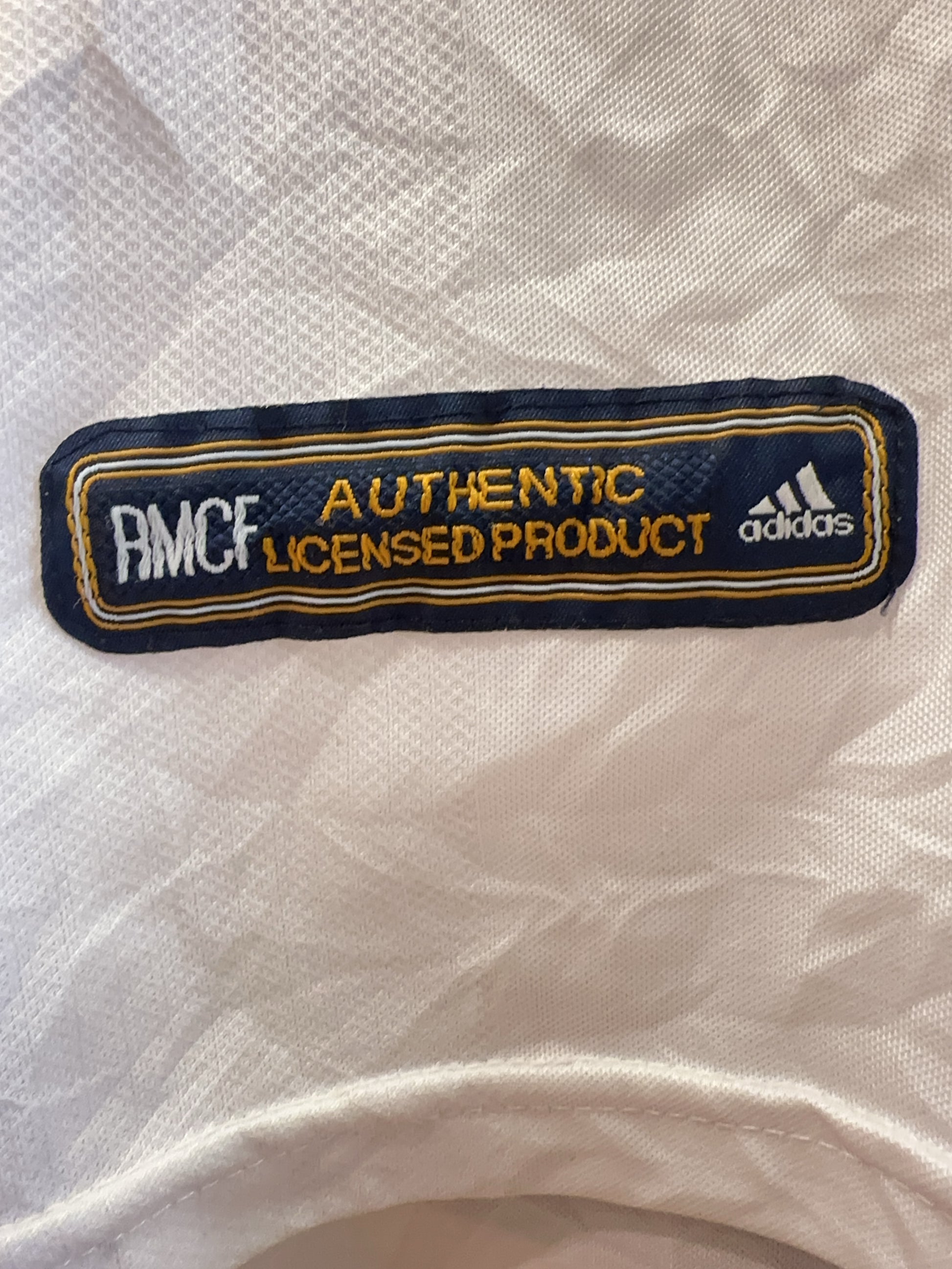 2001-02 Real Madrid Figo Signatures Adidas Home Football Shirt 10 - L