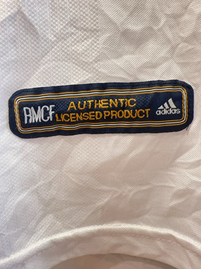 2001-02 Real Madrid Figo Signatures Adidas Home Football Shirt 10 - L
