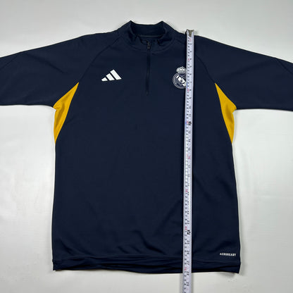 M - 2023-2024 Real Madrid Adidas AEROREADY Quarter-Zip Training Top