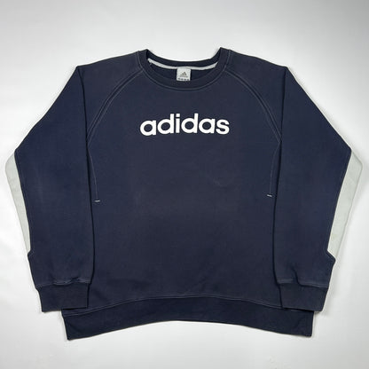 M - Adidas 2000's Navy Logo Crewneck Sweatshirt
