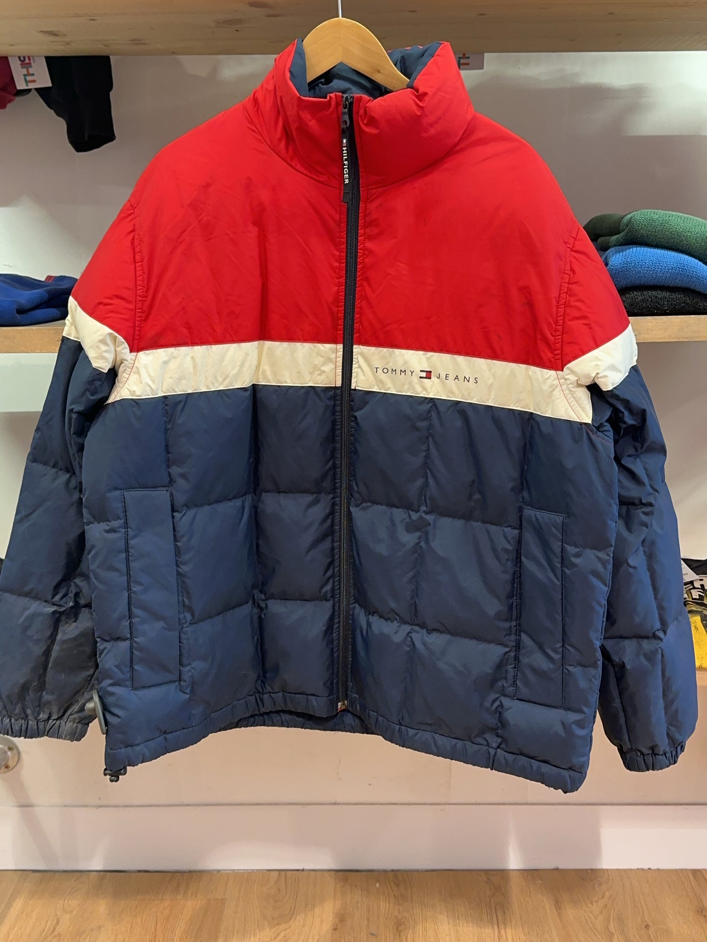 L - Vintage 1990's Tommy Hilfiger Colourblock Puffer Jacket
