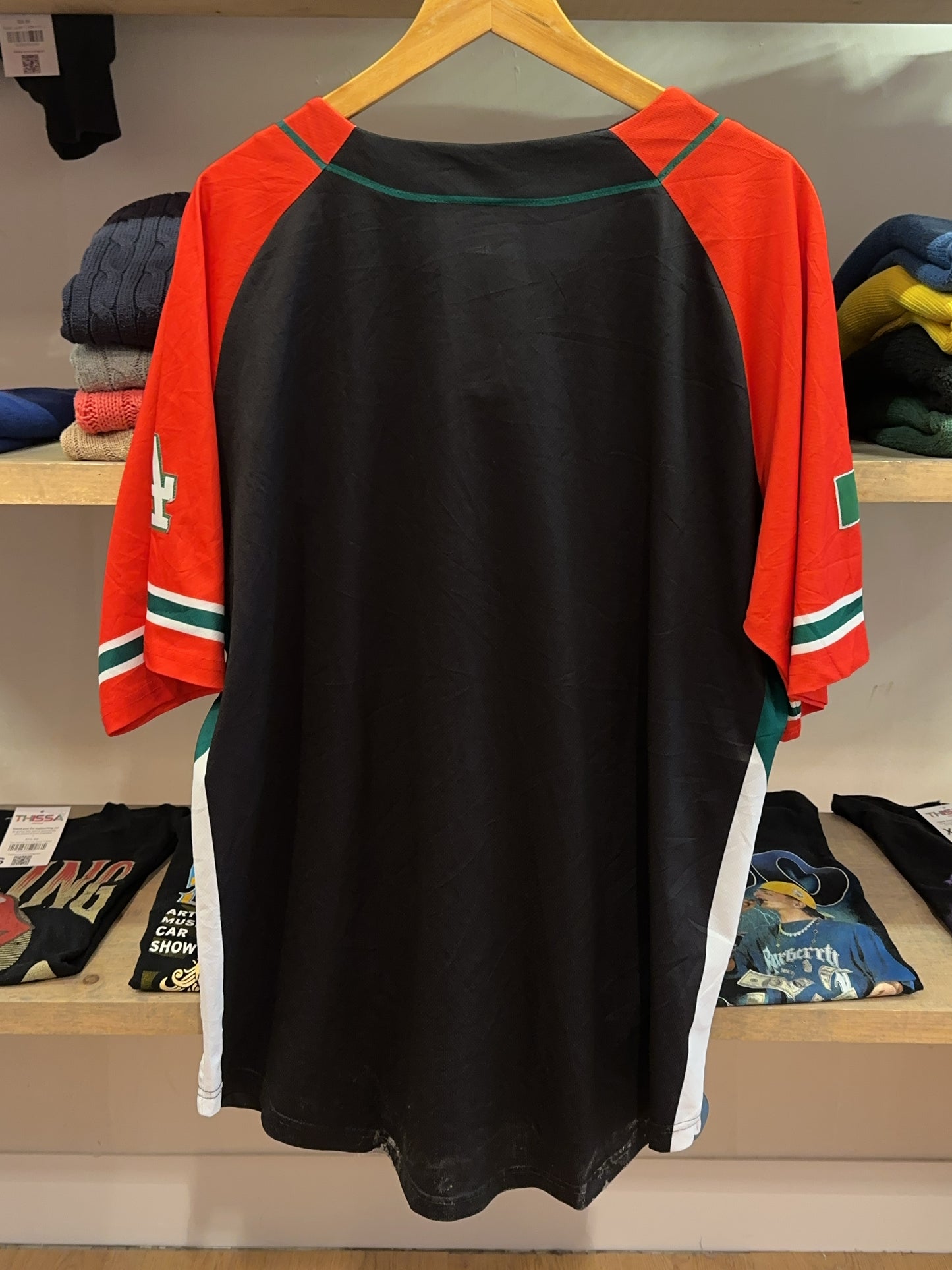 Vintage Dodgers Baseball Jersey Black Red XL