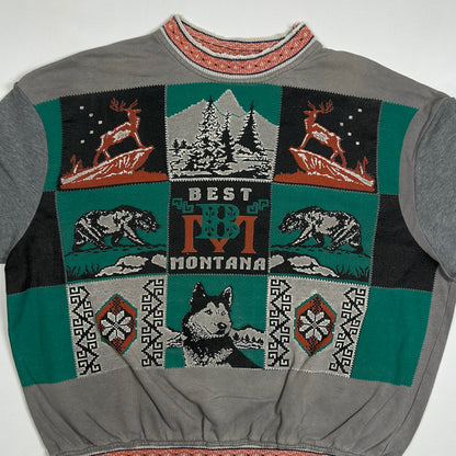 L - Vintage 1990's Best of Montana Southwestern Knit Sweater