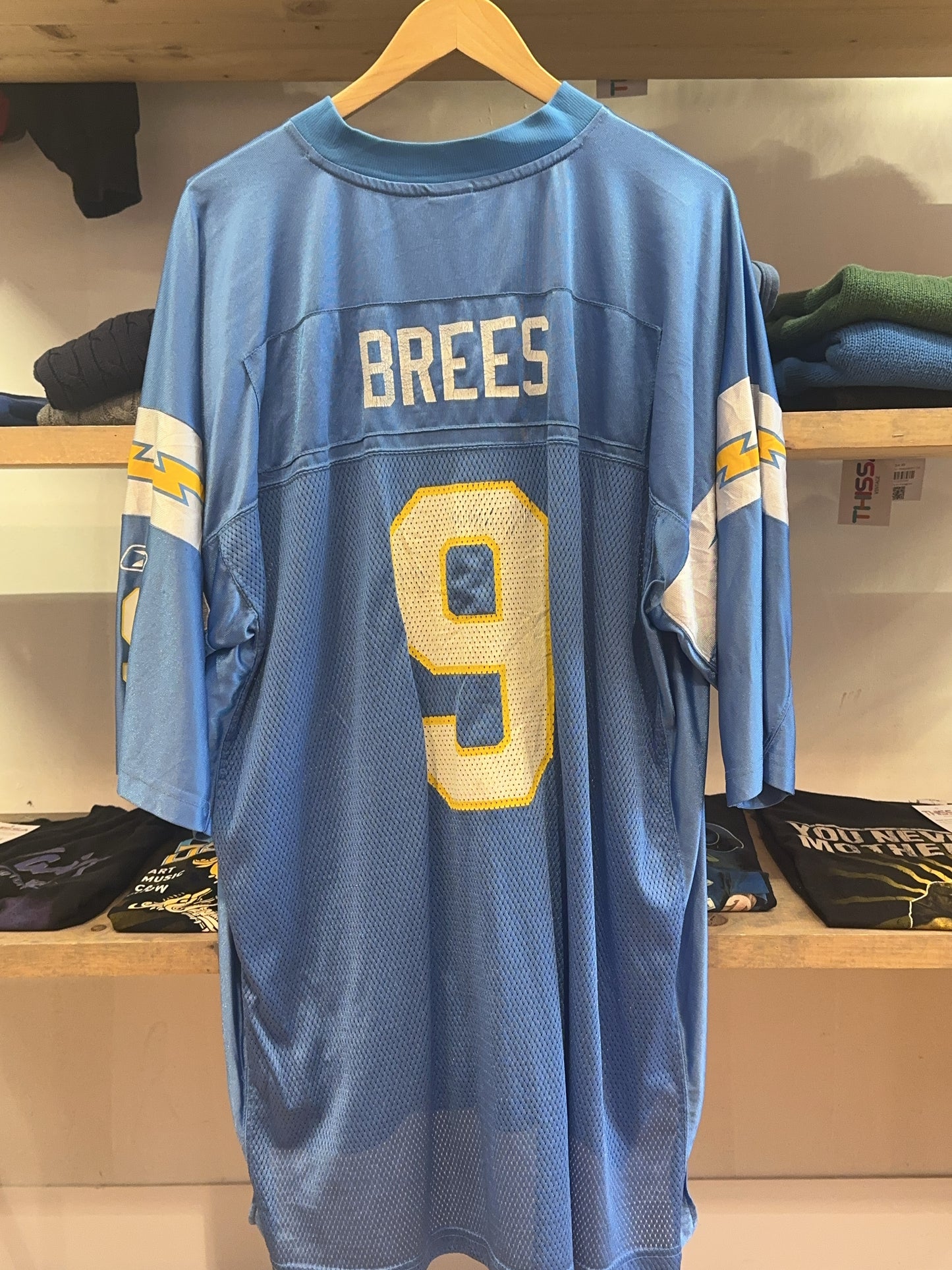 XXL - 2002-04 San Diego Chargers Brees #9 Reebok On Field Alternate Jersey