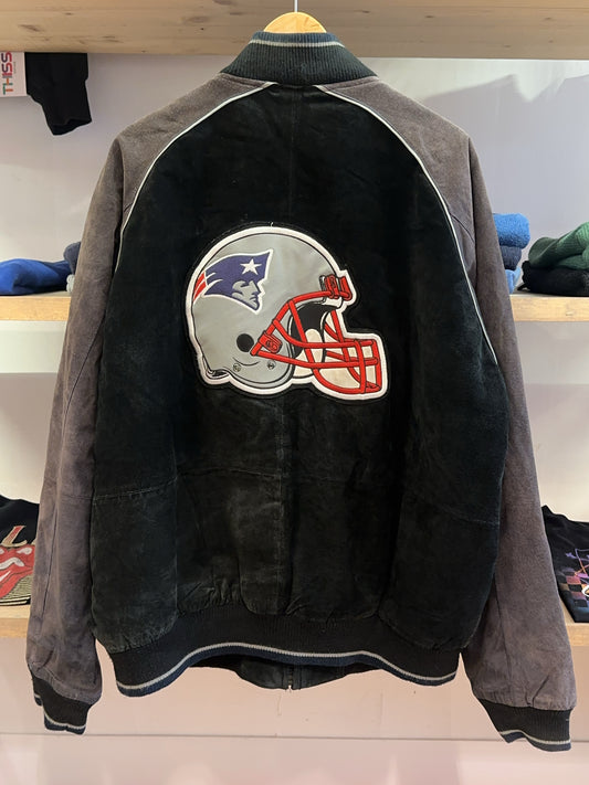XL - Vintage 1990's New England Patriots NFL Jacket Suede Leather