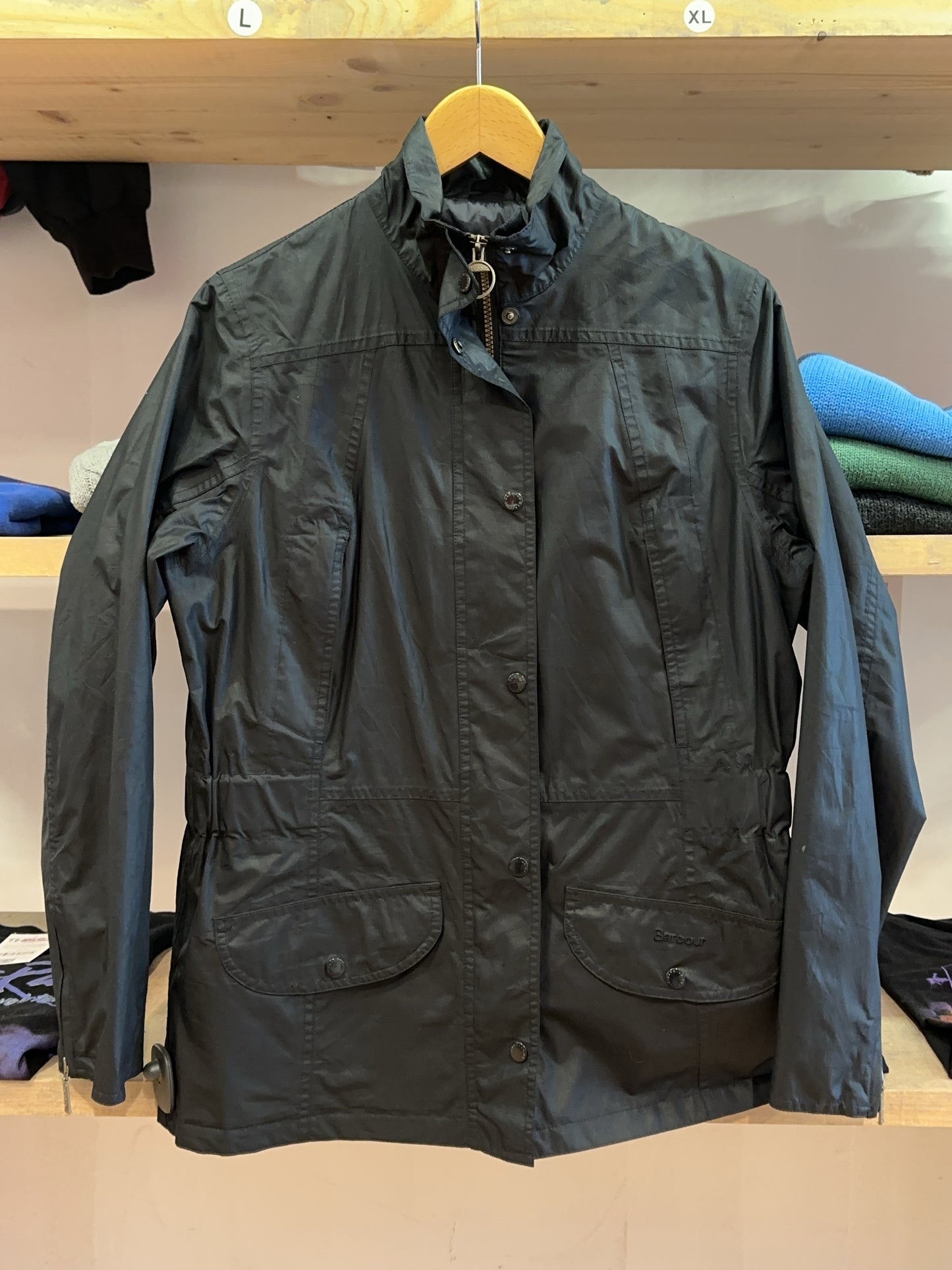 L - Barbour Black Lightweight Zip-Front Jacket