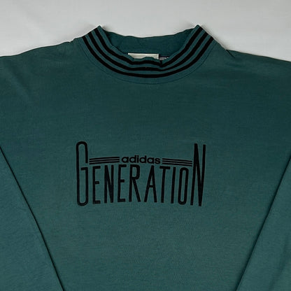 L - 1990's Adidas Generation Mock Neck Long Sleeve T-Shirt