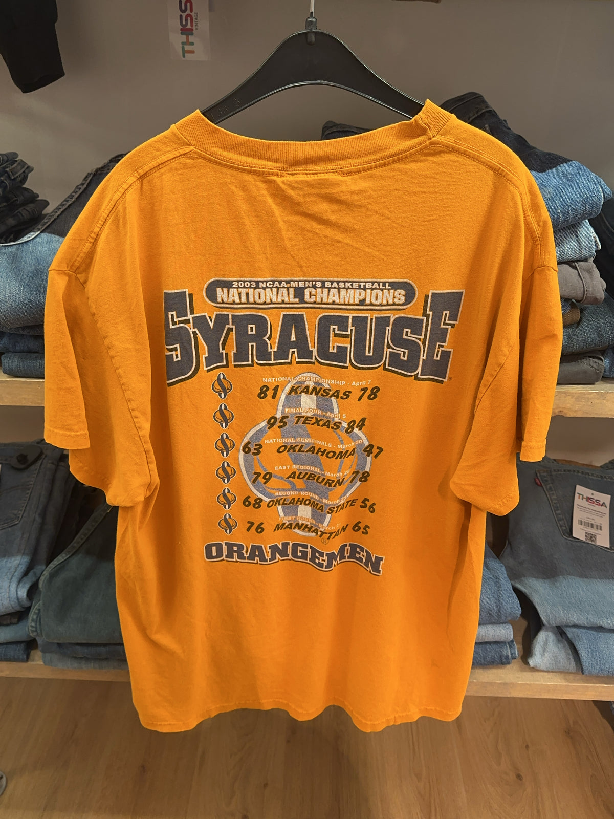 L - Syracuse Orange NCAA 2003 Men’s Basketball National Champions Graphic T-Shirt