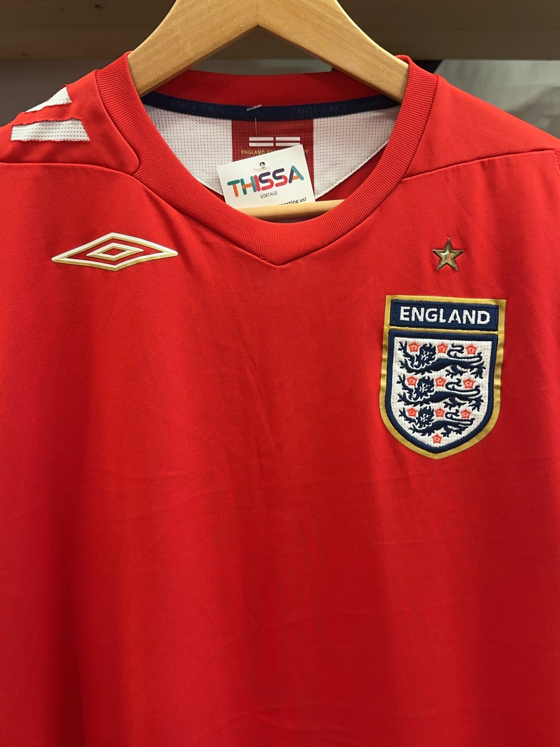 2006-2008 England Umbro Away Football Shirt - L