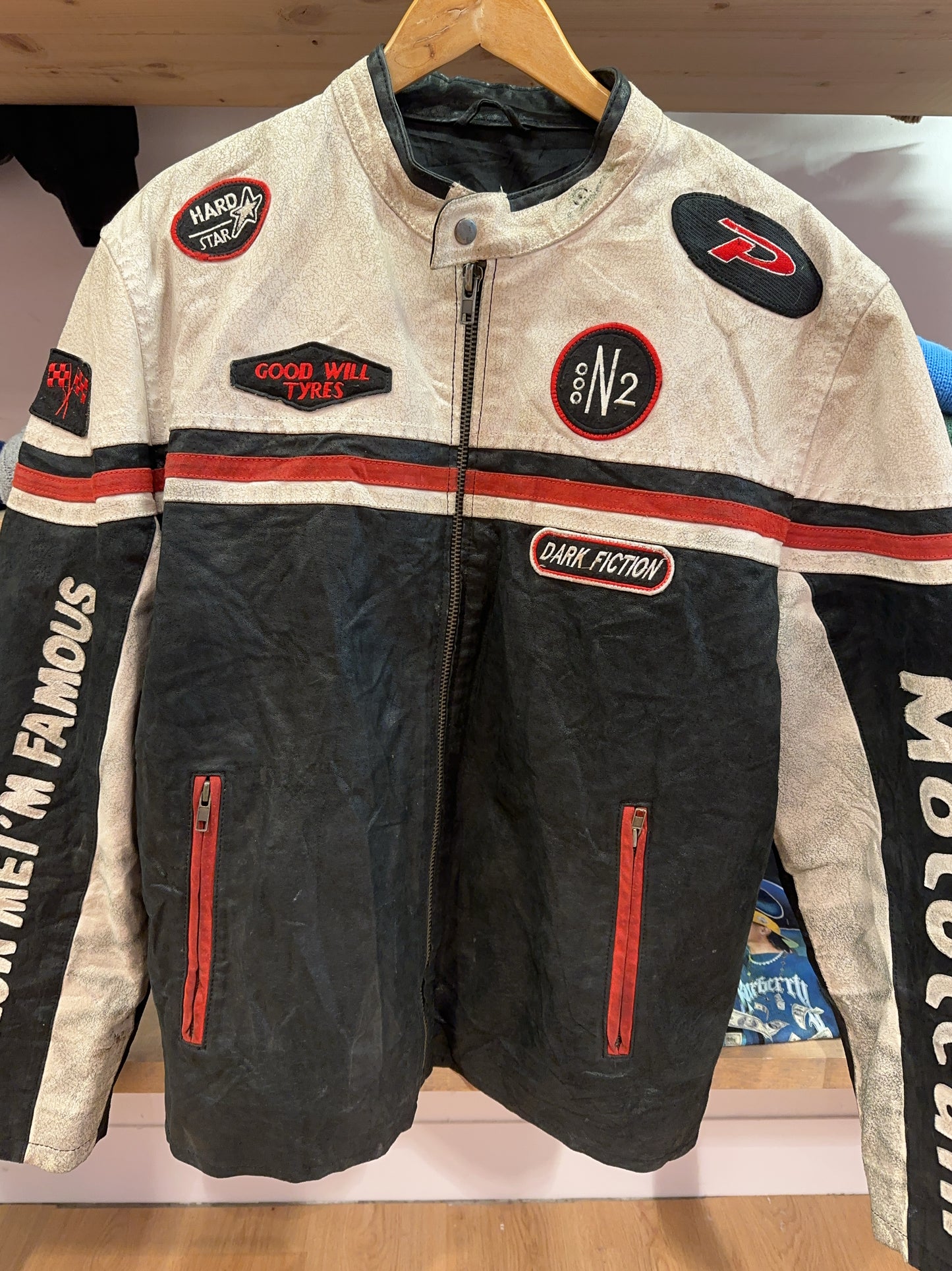 XXL - Vintage 2000's Snapshot Jacket Follow Me I’m Famous Motordream Leather
