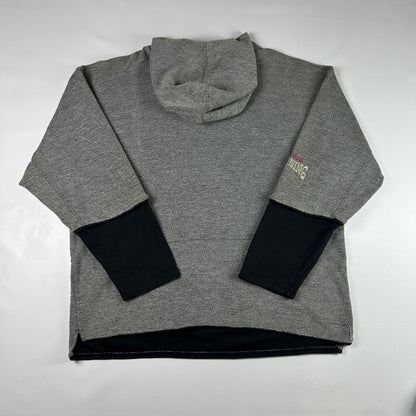 M - 2000's Adidas Training Grey Hooded Pullover Sweatshirt
