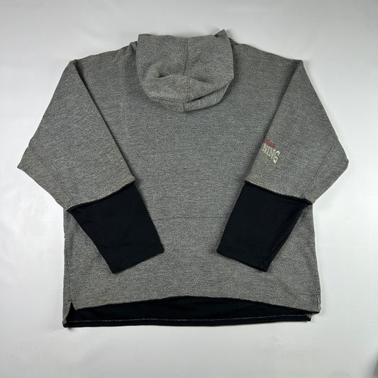 M - 2000's Adidas Training Grey Hooded Pullover Sweatshirt