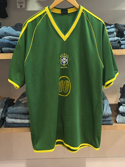 M - 2004 Brazil Nike Home Football Shirt Ronaldinho 10