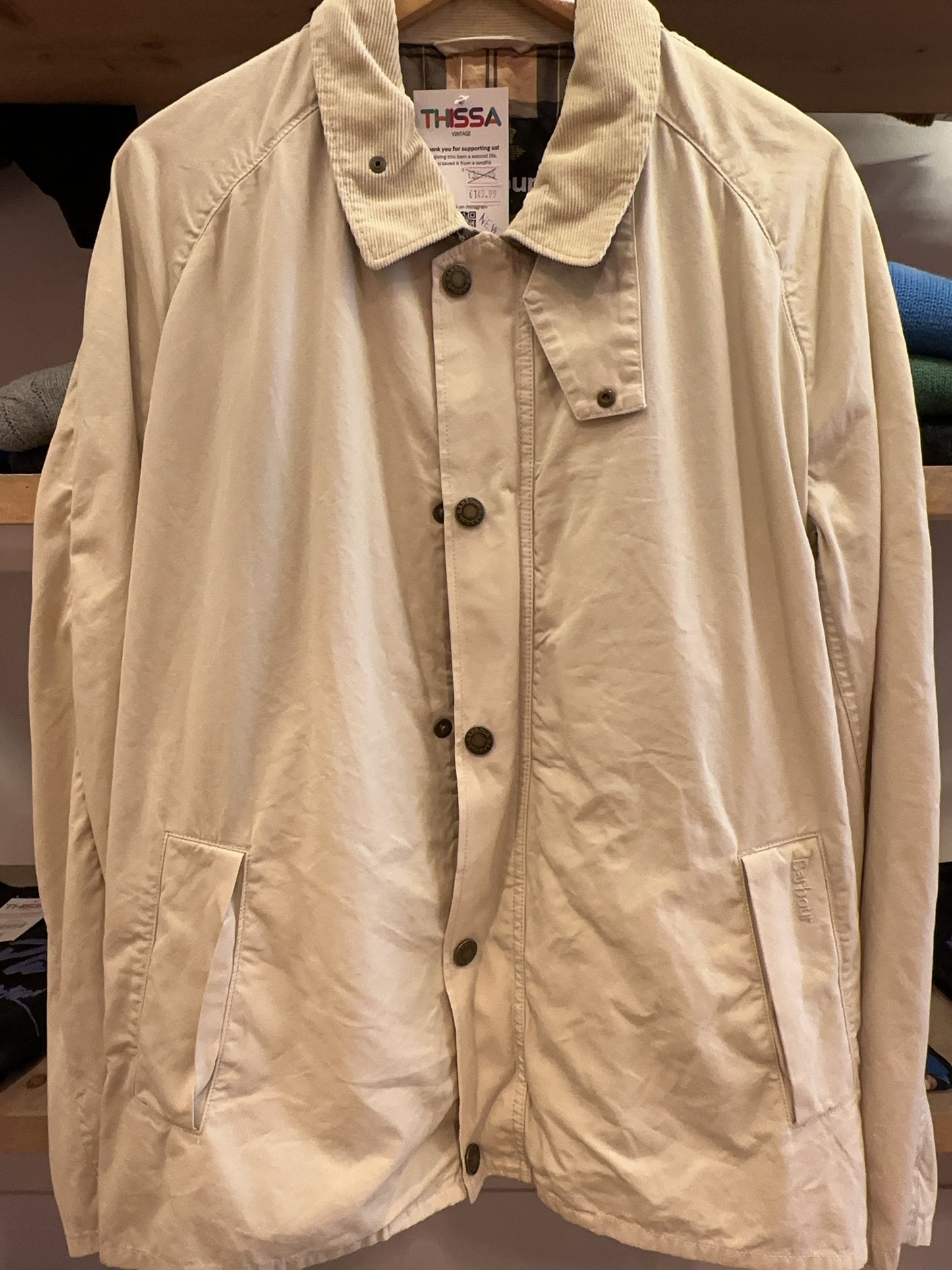 L - Barbour Beige Lightweight Jacket