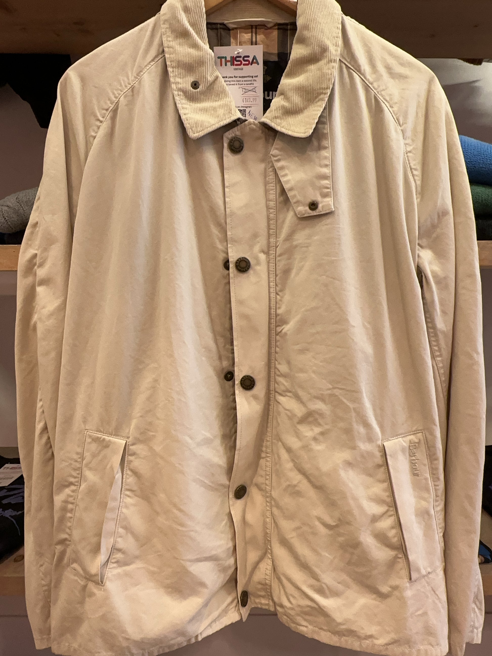 L - Barbour Beige Lightweight Jacket